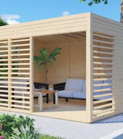 Abri de jardin bois BERTILO Gardenlounge2 Ep.19 mm, 7.88 m²