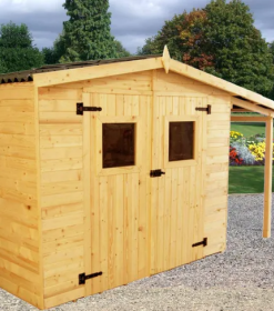 Abri de jardin bois HABRITA Ed 2416.01 b Ep.16 mm, 7.12 m²