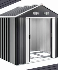 Abri de jardin en métal gris 257x205x177cm