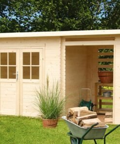 Abri de jardin bois Katy - 4,44 + 3 m² - Prix d'usine