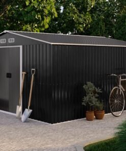 Abri de jardin en acier galvanisé gris 12,5 m² - Prix d'usines
