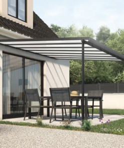 Pergola en aluminium grise - 3 x 3 m