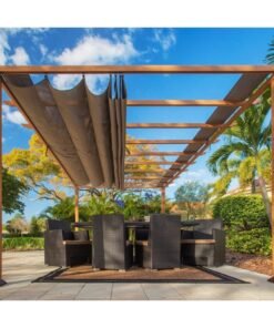 Pergola en aluminium marron clair 350x505cm Florence – PARAGON OUTDOOR